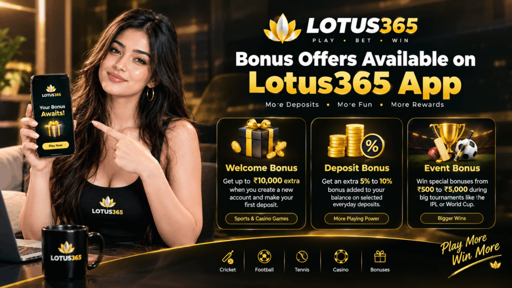 Bonus on Lotus365 app